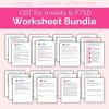 Anxiety and PTSD CBT Worksheet Bundle Download | Mental Health | Worksheets | Games | Activities - Image 2